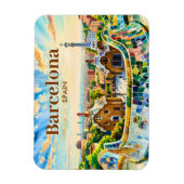 Aangepaste Barcelona Spanje Aquarel Park Guell Ret Magneet (Verticaal)