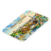 Aangepaste Barcelona Spanje Aquarel Park Guell Ret Magneet (Linkerzijde)