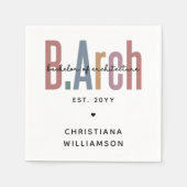 Aangepaste BArch Bachelor of Architecture Afstuder Servet (Voorkant)