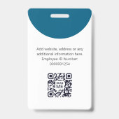 Aangepaste Barcode Business Logo Naam Badge (Achterkant)
