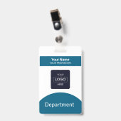 Aangepaste Barcode Business Logo Naam Badge (Voorzijde met clip)