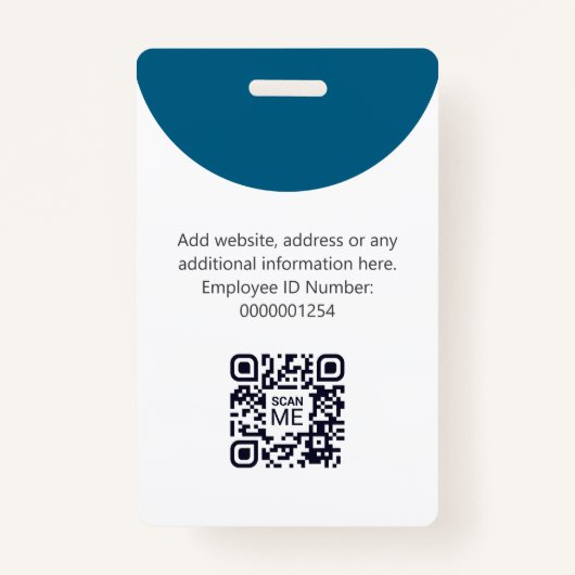 Aangepaste Barcode Business Logo Naam Badge (Achterkant)