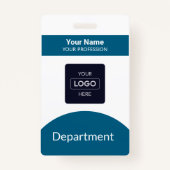 Aangepaste Barcode Business Logo Naam Badge (Voorkant)