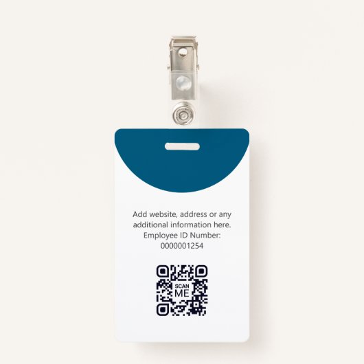 Aangepaste Barcode Business Logo Naam Badge (Achterkant met clip)