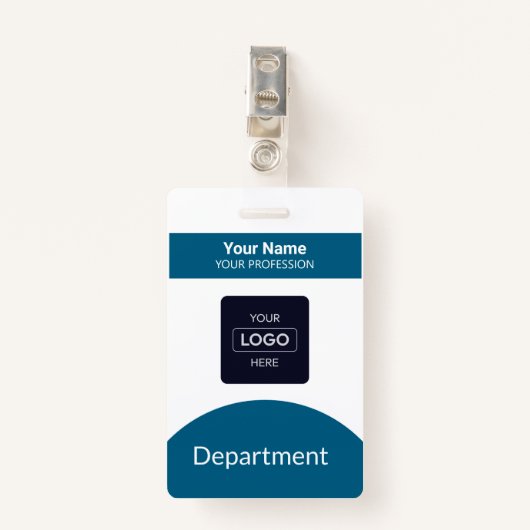 Aangepaste Barcode Business Logo Naam Badge (Voorkant met clip)
