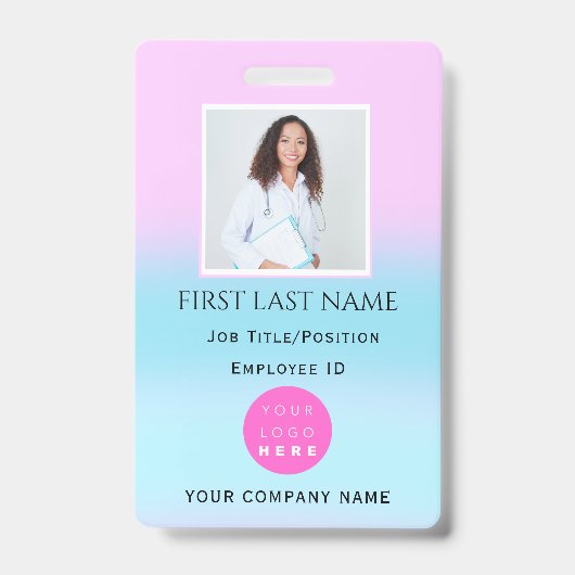 Aangepaste barcode foto ID zorg verpleegster dokte Badge (Voorzijde)