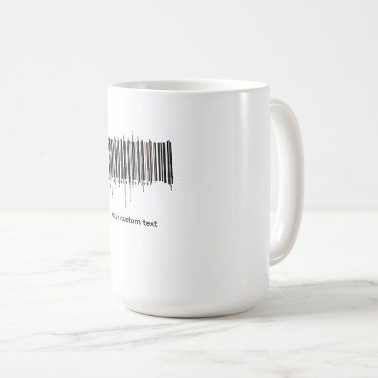 Aangepaste barcode tekst ontwerp koffiemok (Voorkant rechts)