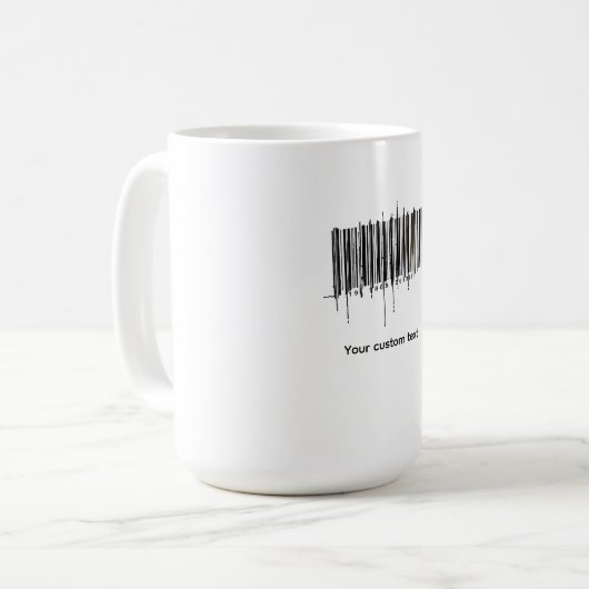 Aangepaste barcode tekst ontwerp koffiemok (Voorkant links)