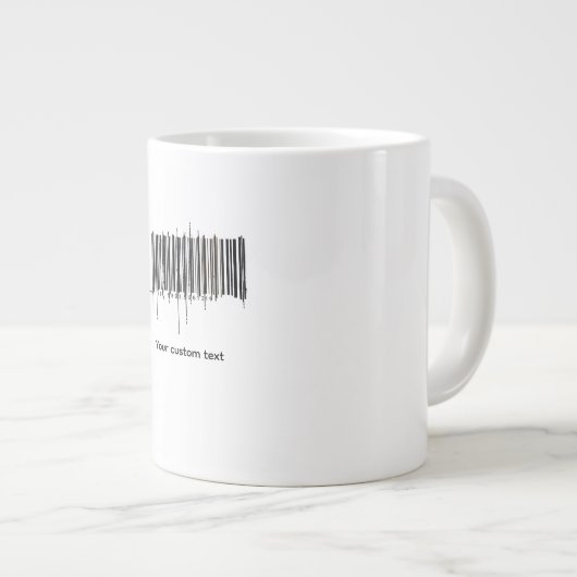 Aangepaste barcode-tekstontwerp grote koffiekop (Voorkant rechts)