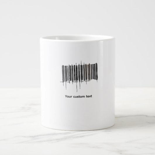 Aangepaste barcode-tekstontwerp grote koffiekop (Voorkant)