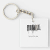 Aangepaste barcode-tekstontwerp sleutelhanger (voorkant)