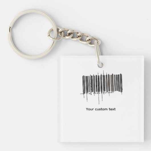 Aangepaste barcode-tekstontwerp sleutelhanger (voorkant)