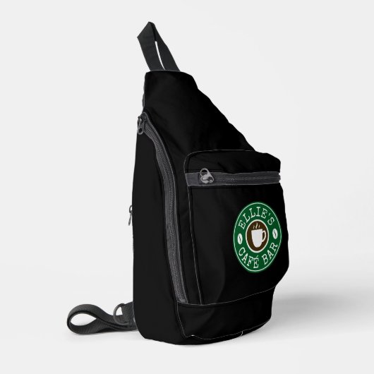 Aangepaste barista draagtas met coffeeshop logo sling bag (Linkerhoek)