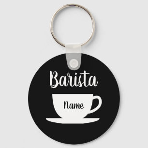 Aangepaste barista naam sleutelhanger koffiewinkel
