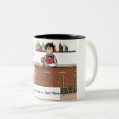 Aangepaste Bartender - Mannelijke Cartoon Tweekleurige Koffiemok (Voorkant rechts)