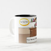 Aangepaste Bartender - Mannelijke Cartoon Tweekleurige Koffiemok (Voorkant links)