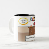Aangepaste Bartender - Vrouw Cartoon Tweekleurige Koffiemok (Voorkant links)