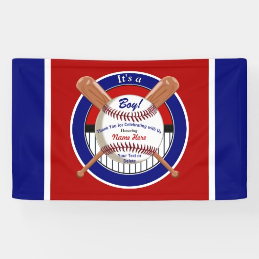 Aangepaste Baseball Baby shower banner bevestigen (Horizontaal)