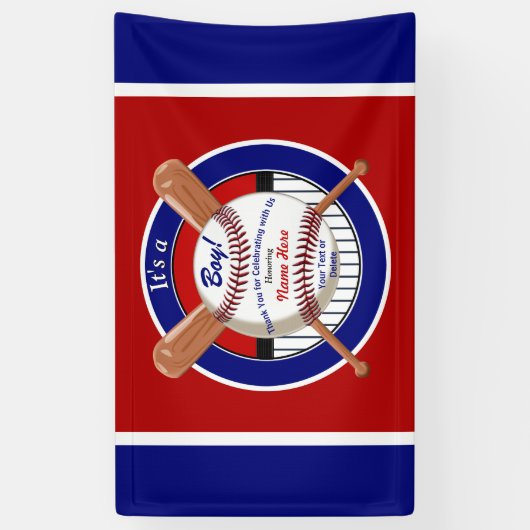 Aangepaste Baseball Baby shower banner bevestigen (Verticaal)