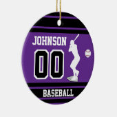 Aangepaste Baseball Batter | PAARS Keramisch Ornament (Rechts)