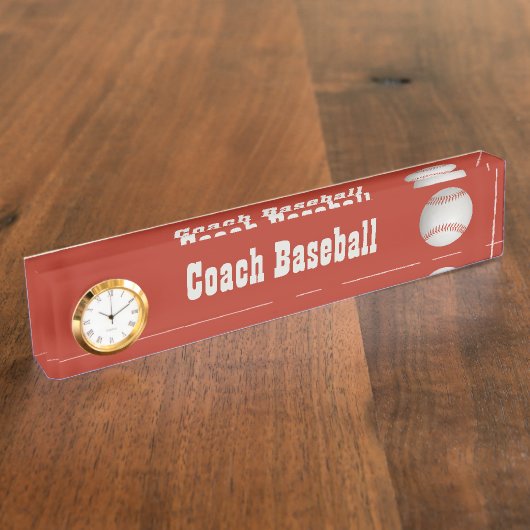 Aangepaste Baseball-bureaunaamplaat Naambordje (Zijkant)