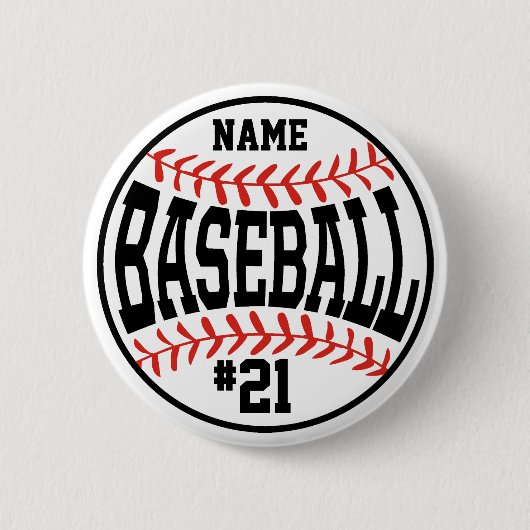 Aangepaste Baseball Button Baseball Team Player Bu (Voorkant)