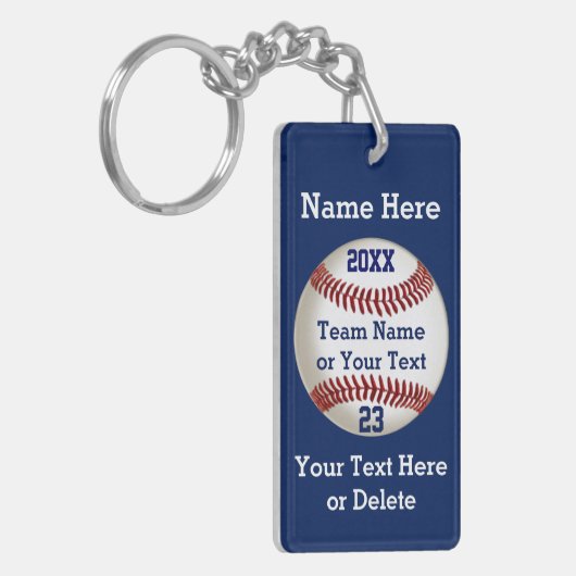 Aangepaste Baseball-cadeaus voor spelers 5 Tekstva Sleutelhanger (Voorkant Links)