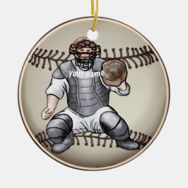 Aangepaste Baseball Catcher name ornament