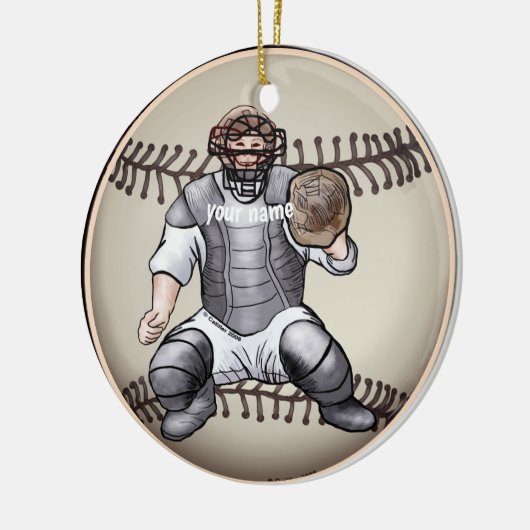 Aangepaste Baseball Catcher name ornament (Links)