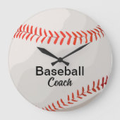 Aangepaste Baseball Coach Keepsake Grote Klok (Voorkant)
