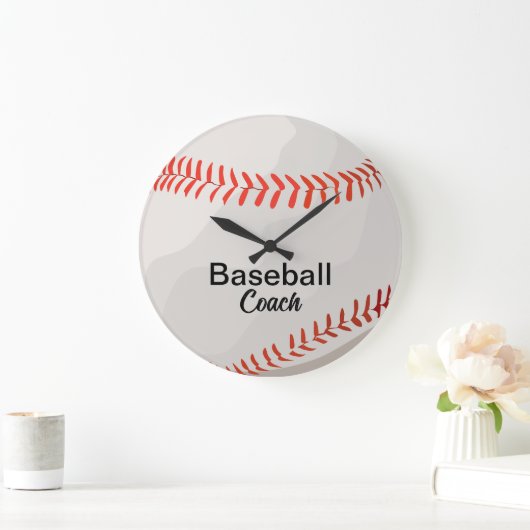 Aangepaste Baseball Coach Keepsake Grote Klok (Huis)