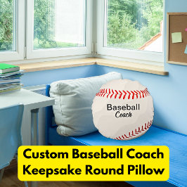 Aangepaste Baseball Coach Keepsake Rond Kussen