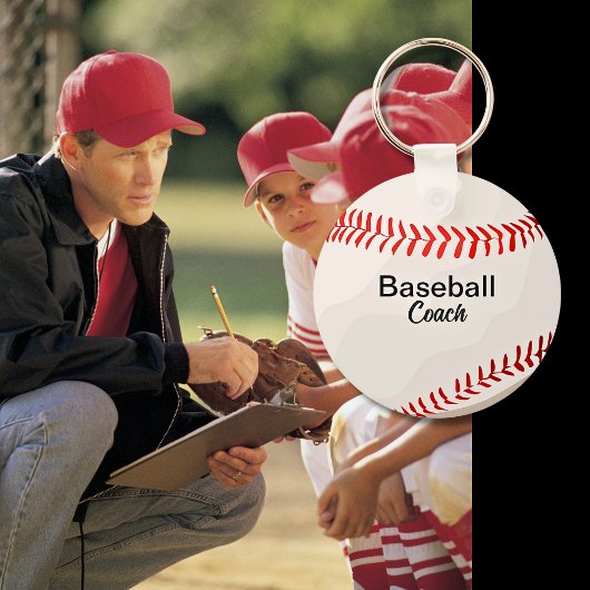 Aangepaste Baseball Coach Keepsake Sleutelhanger