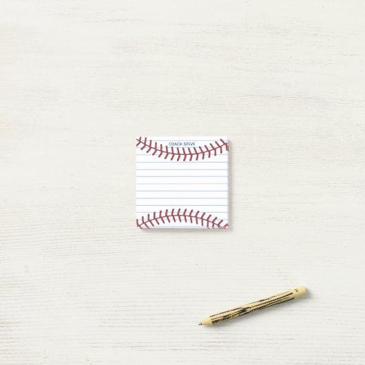 Aangepaste Baseball Coach of Ball Player Lined Spo Post-it® Notes (Op bureau)