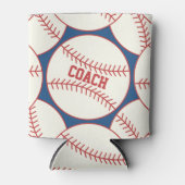 Aangepaste Baseball Coach Pattern Blue Red Koelbox Blikjeskoeler (Voorkant)