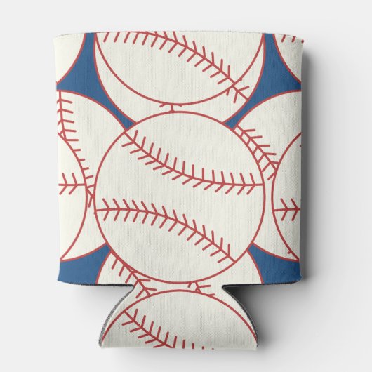 Aangepaste Baseball Coach Pattern Blue Red Koelbox Blikjeskoeler (Achterkant)