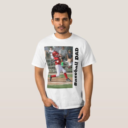 Aangepaste Baseball Dad T-Shirt (Voorkant volledig)