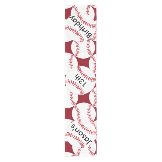 Aangepaste Baseball Design Table Runner Korte Tafelloper (Voorkant)