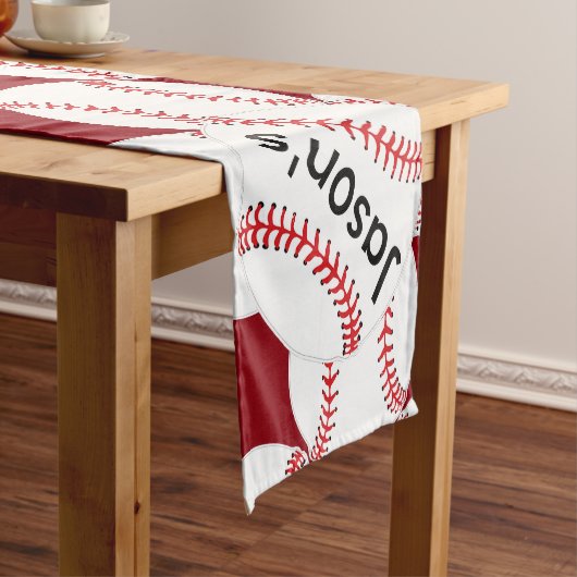 Aangepaste Baseball Design Table Runner Korte Tafelloper (Voorbeeld)