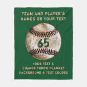 Aangepaste Baseball Fleece Blanket,  (Voorkant)
