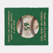 Aangepaste Baseball Fleece Blanket,  (Voorkant (Horizontaal))