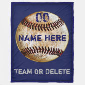 Aangepaste Baseball Fleece Blanket 3 tekstvakken (Voorkant)