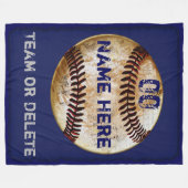 Aangepaste Baseball Fleece Blanket 3 tekstvakken Deken (Voorkant (Horizontaal))