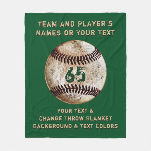 Aangepaste Baseball Fleece Blanket, Deken (Voorkant)