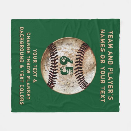 Aangepaste Baseball Fleece Blanket, Deken (Voorkant (Horizontaal))