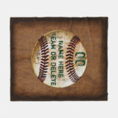 Aangepaste Baseball Fleece Blanket, Jouw tekst (Voorkant (Horizontaal))