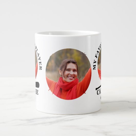 Aangepaste baseball-foto van mijn favoriete baseba grote koffiekop (Voorkant)