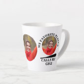 Aangepaste baseball-foto van mijn favoriete baseba latte mok (Rechterhoek)