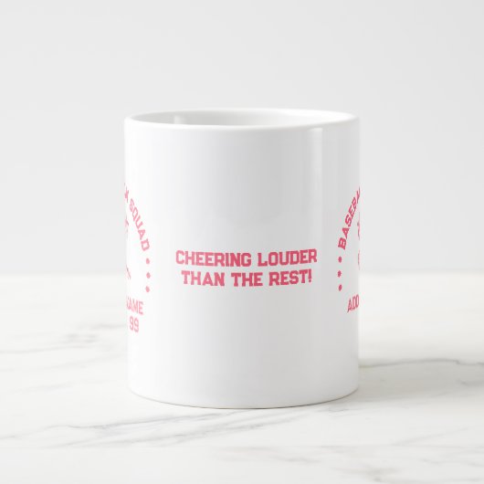 Aangepaste Baseball Moeder Team Beker | Perfecte C Grote Koffiekop (Voorkant)