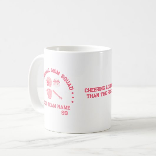 Aangepaste Baseball Mom Squad Mok | Perfect cadeau (Voorkant links)